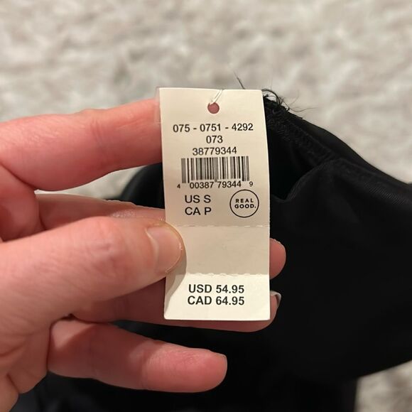 NWT aerie one piece full‎ coverage upf 50 black tie front swimsuit - Picture 4 of 5